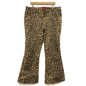 Tripp NYC Leopard Print Flare Jeans Size 20 Vintage 90s Y2K Punk Goth Rave Skull